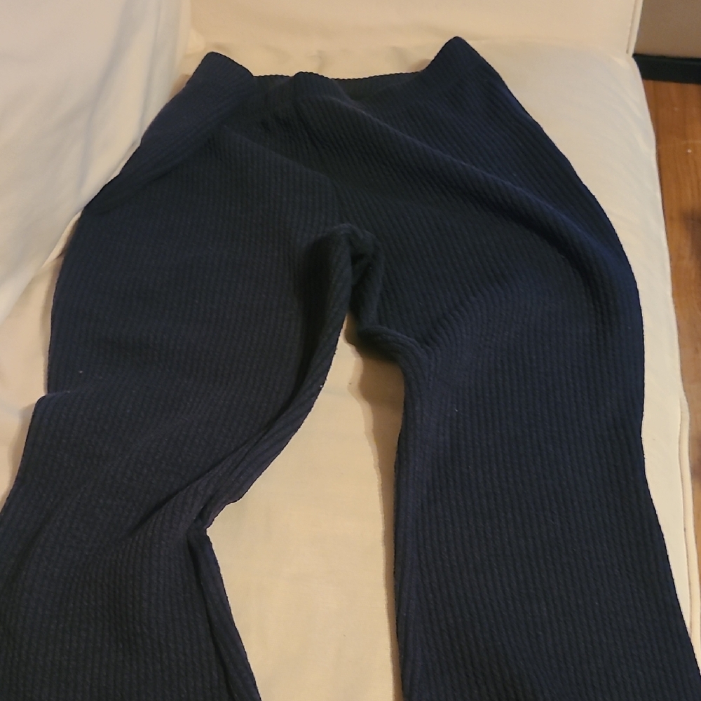 Navy Blue Ribbed Pants